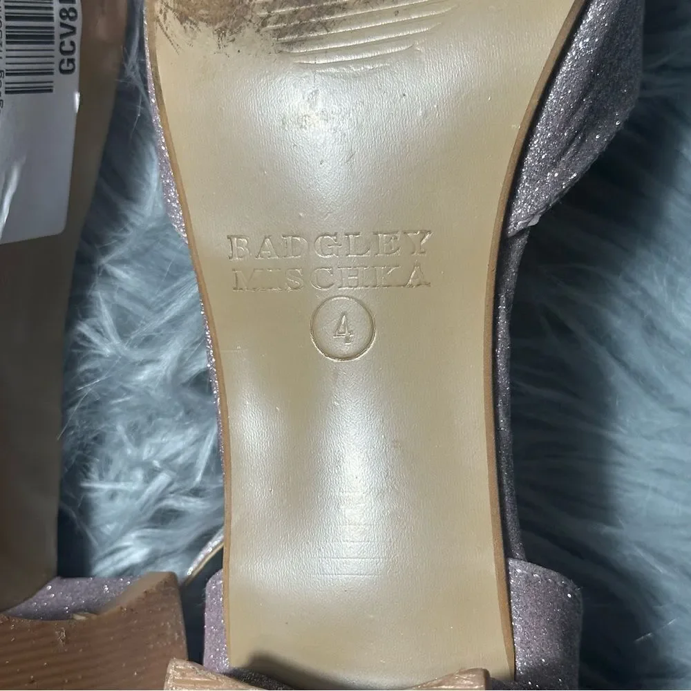 Badgley Mischka gold rose shoes